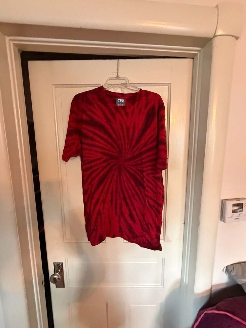 CSG Red And Black Spiral Tie Dye Cotton T-Shirt